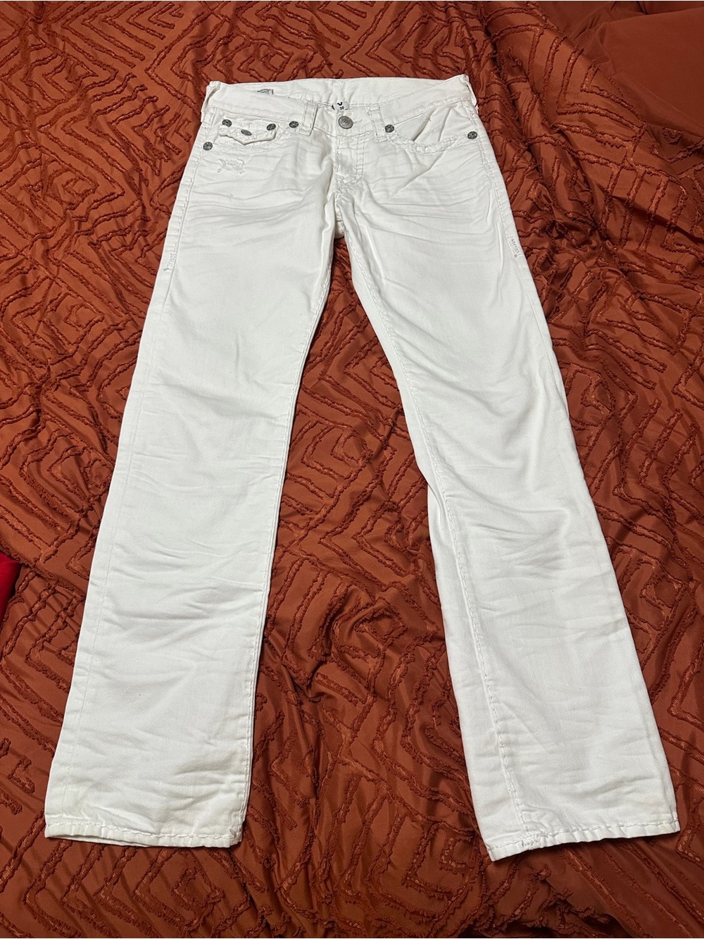 True Religion men’s White Flare Jeans